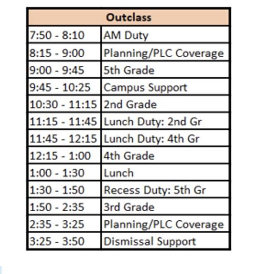 Teacher Schedule